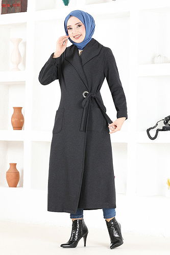moda selvim Overcoat NYA2411-M Anthracite - Thumbnail