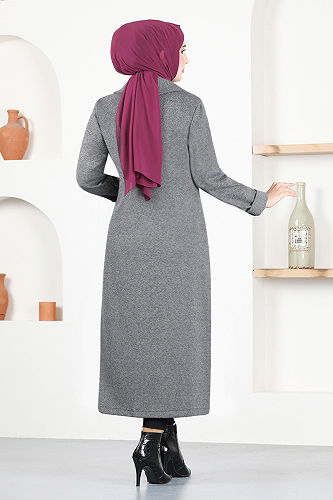 moda selvim كاب رمادي NYA2411-M - Thumbnail