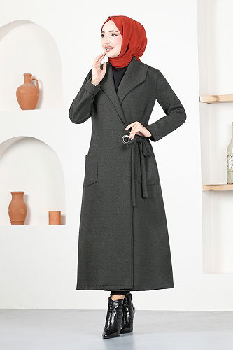 moda selvim Overcoat NYA2411-M Khaki - Thumbnail
