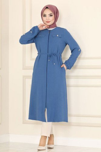 moda selvim PL8041 ياقوتي ملابس قصيره - Thumbnail