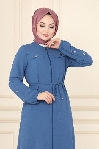 moda selvim PL8041 ياقوتي ملابس قصيره - Thumbnail