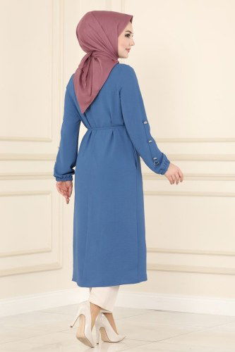 moda selvim PL8041 ياقوتي ملابس قصيره - Thumbnail