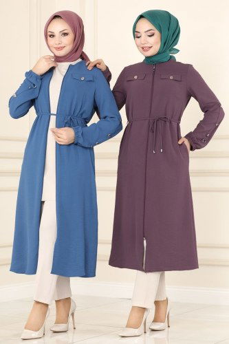 moda selvim PL8041 ياقوتي ملابس قصيره - Thumbnail
