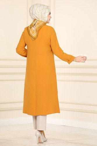 moda selvim PL8069 خردلي ملابس قصيره - Thumbnail