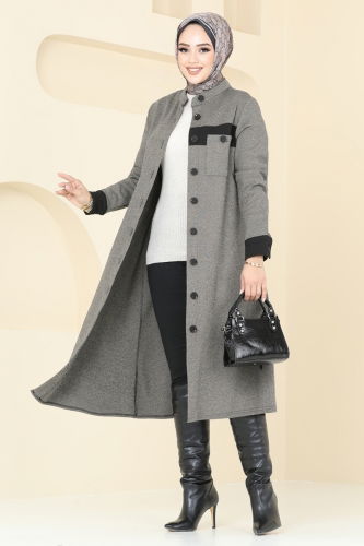 moda selvim Overcoat PL9081 Beige - Thumbnail