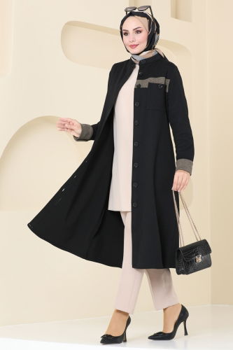 P.L. - Overcoat PL9081 Black