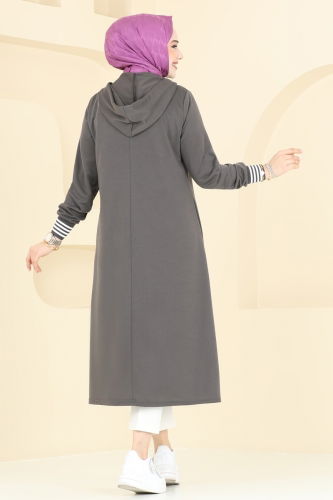 moda selvim Overcoat PL9111 Anthracite - Thumbnail