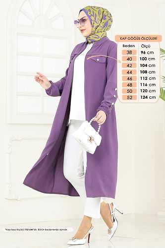 moda selvim كاب ليلكي غامق PL9131 - Thumbnail