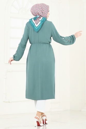 moda selvim Overcoat PL9131 Mint - Thumbnail