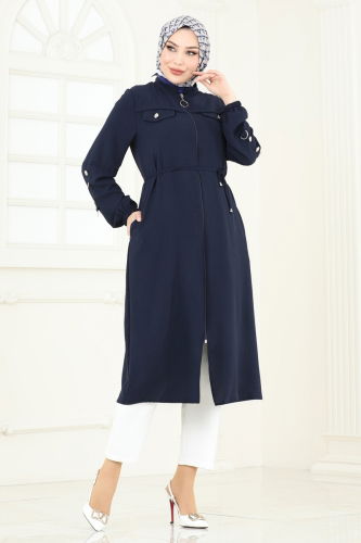 P.L. - Overcoat PL9131 Navy Blue