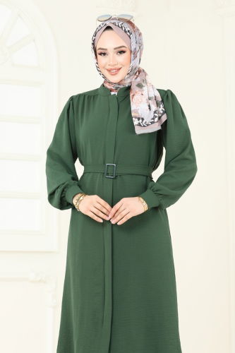 moda selvim Overcoat PL9132 Khaki - Thumbnail
