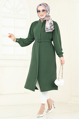 moda selvim كاب اخضر عفني PL9132 - Thumbnail