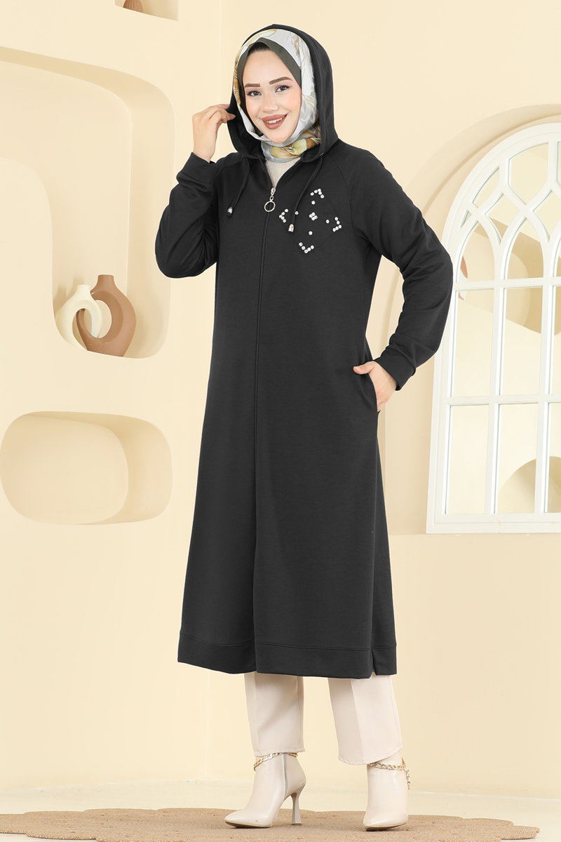 Overcoat PL9186 Black - Moda Selvim