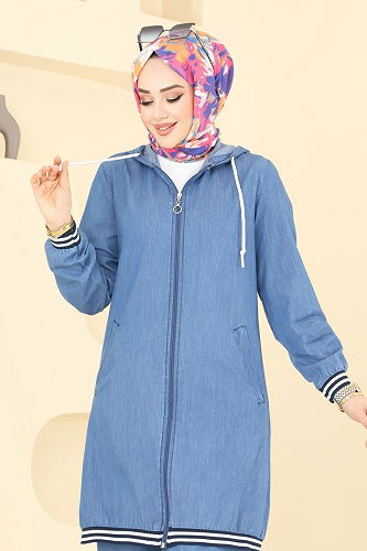 moda selvim Paçası Püsküllü Kot Takım 326MSA980 Açık Kot - Thumbnail