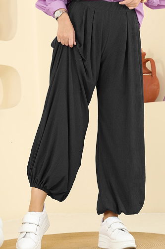 moda selvim Pants 0001ERK1158 Black - Thumbnail