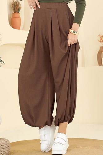 moda selvim بنطلون بني 0001ERK1158 - Thumbnail