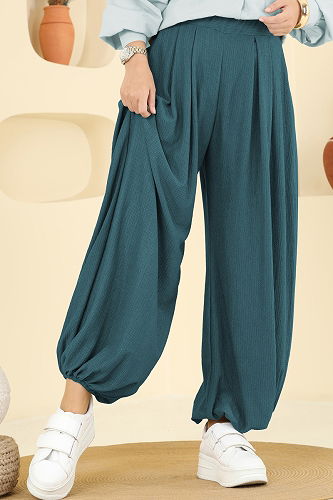 moda selvim بنطلون بترولي 0001ERK1158 - Thumbnail