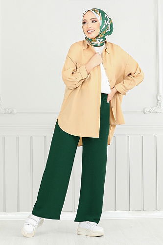 moda selvim بنطلون زيتي 0006MR1077-M - Thumbnail