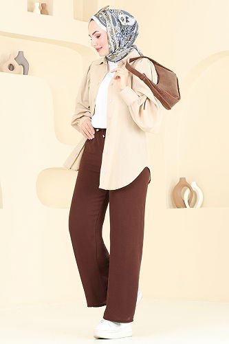 moda selvim Pants 0006MR1078 Brown - Thumbnail