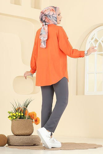 moda selvim بنطلون رمادي غامق 0650ERK1158 - Thumbnail