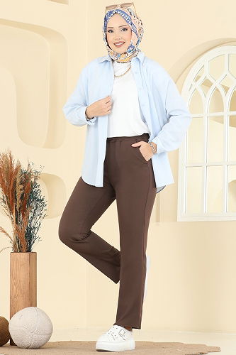 moda selvim Pants 0650ERK1158 Brown - Thumbnail