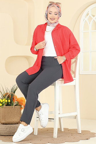 moda selvim Pants 0650ERK1158 Smoked - Thumbnail