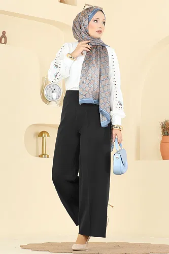 moda selvim Pants 0651ERK1158 Black - Thumbnail