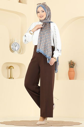 moda selvim Pants 0651ERK1158 Brown - Thumbnail