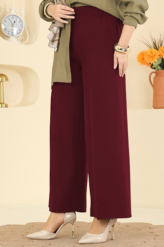 moda selvim Pants 0651ERK1158 Burgundy - Thumbnail