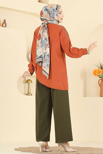 moda selvim Pants 0651ERK1158 Khaki - Thumbnail