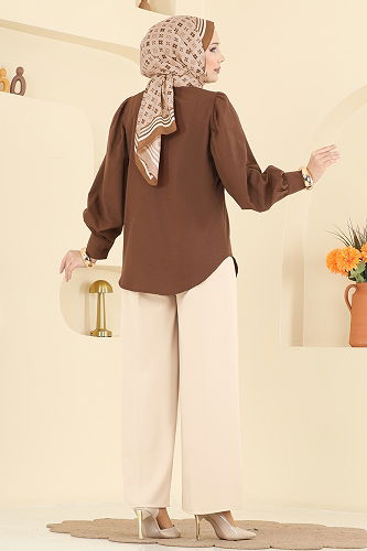 moda selvim Pants 0651ERK1158 Stone - Thumbnail