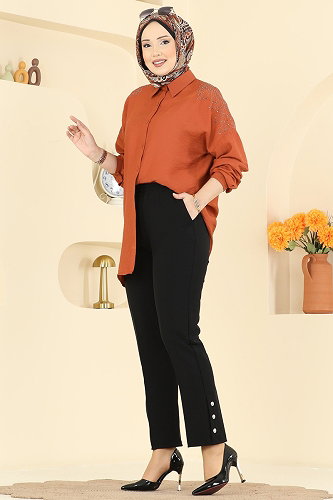 moda selvim Pants 0652ERK1158 Black - Thumbnail