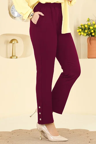 moda selvim بنطلون خمري 0652ERK1158 - Thumbnail