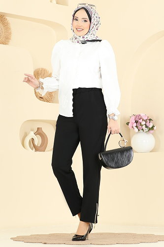 moda selvim Pants 0653ERK1158 Black - Thumbnail
