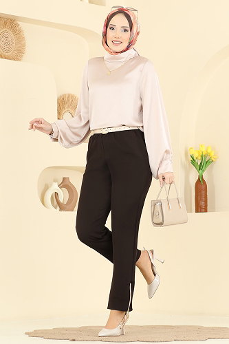 moda selvim بنطلون بني 0653ERK1158 - Thumbnail