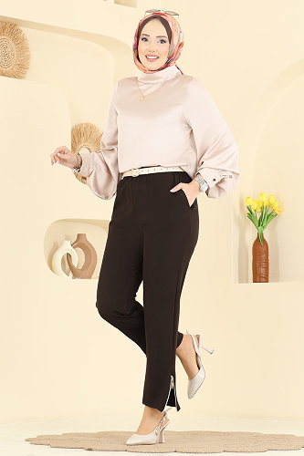 moda selvim بنطلون بني 0653ERK1158 - Thumbnail