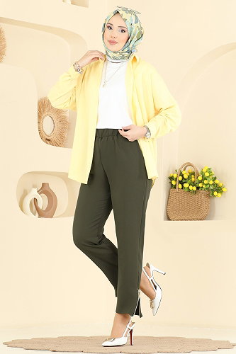 moda selvim Pants 0653ERK1158 Khaki - Thumbnail