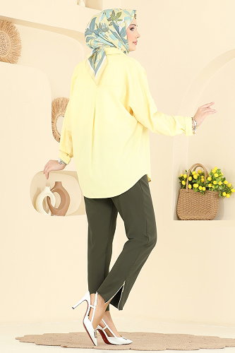 moda selvim Pants 0653ERK1158 Khaki - Thumbnail