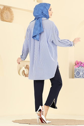 moda selvim Pants 0653ERK1158 Navy Blue - Thumbnail
