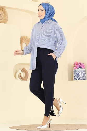 moda selvim بنطلون كحلي 0653ERK1158 - Thumbnail