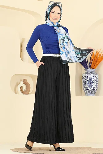 moda selvim بنطلون أسود 0654ERK1158 - Thumbnail