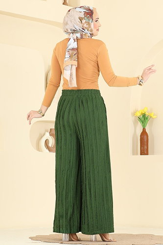 moda selvim بنطلون اخضر عفني 0654ERK1158 - Thumbnail
