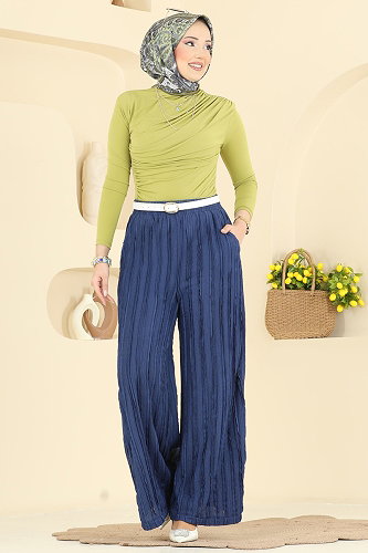 moda selvim Pants 0654ERK1158 Navy Blue - Thumbnail