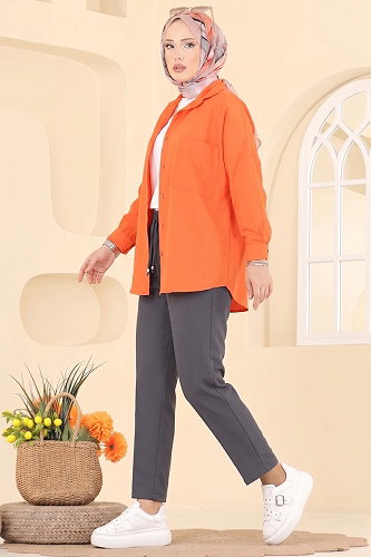 moda selvim Pants 0884ART1138 Anthracite - Thumbnail