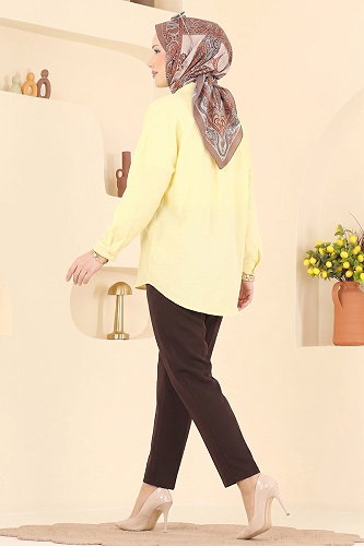 moda selvim بنطلون بني 0884ART1138 - Thumbnail