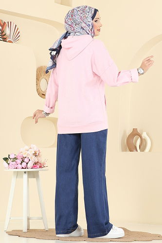 moda selvim بنطلون جينز غامق 1001ETT926 - Thumbnail