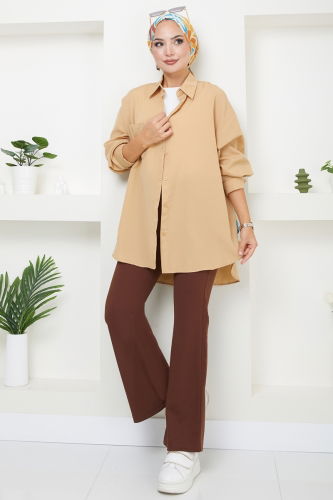 moda selvim Pants 10072ETT926 Brown - Thumbnail