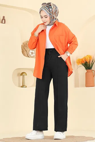 moda selvim Pants 1016ETT926 Black - Thumbnail
