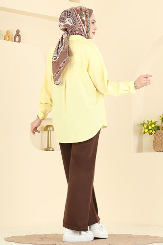 moda selvim بنطلون بني 1016ETT926 - Thumbnail