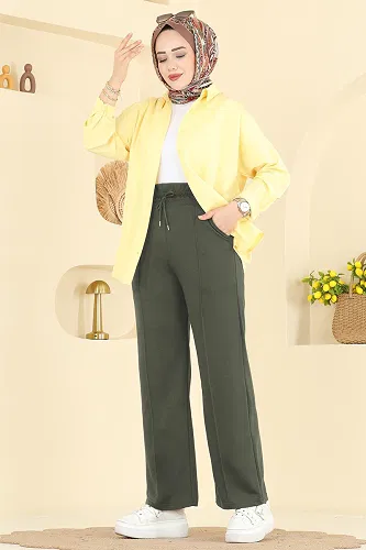 moda selvim Pants 1016ETT926 Khaki - Thumbnail